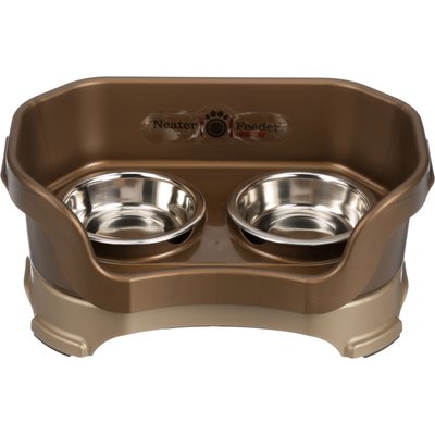 Neater Pets Neater Pets Neater Feeder Deluxe Elevated & Mess-Proof Cat Bowls, Bronze Spill Proof