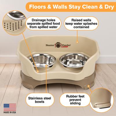 Show full view: Neater Pets Neater Feeder Deluxe Elevated & Mess-Proof Cat Bowls, 1-cup food & 1.5-cup water, Cappuccino slide 5 of 15