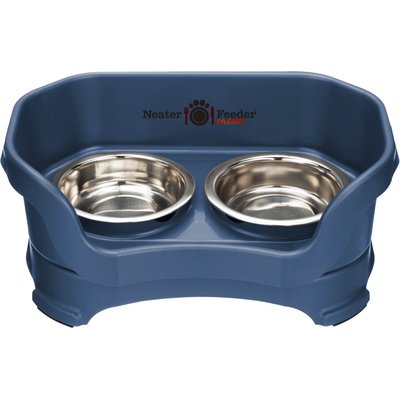 Neater Pets Neater Pets Neater Feeder Deluxe Elevated & Mess-Proof Cat Bowls, 1-cup food & 1.5-cup water, Dark Blue