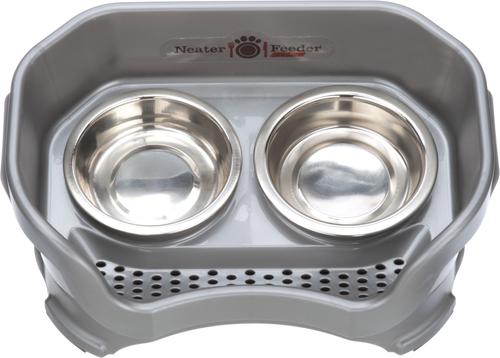 Show full view: Neater Pets Neater Feeder Deluxe Elevated & Mess-Proof Cat Bowls, 1-cup food & 1.5-cup water, Gunmetal Grey slide 7 of 14