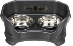 Neater Pets Neater Feeder Deluxe Elevated & Mess-Proof Cat Bowls, 1-cup food & 1.5-cup water, Midnight Black