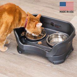 Neater Pets Neater Feeder Deluxe Elevated & Mess-Proof Cat Bowls, 1-cup food & 1.5-cup water, Midnight Black slide 2 of 9
