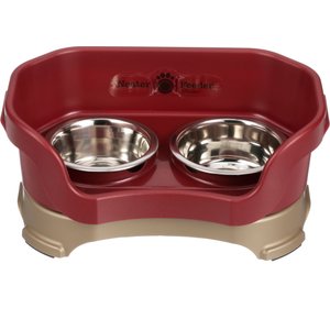 Neater Pets Neater Feeder Deluxe Elevated & Mess-Proof Dog Bowls, 1.5-cup & 2.2-cup, Red