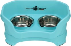 Neater Pets Neater Feeder Deluxe Elevated & Mess-Proof Dog Bowls, Aquamarine, 1.5-cup & 2.2-cup