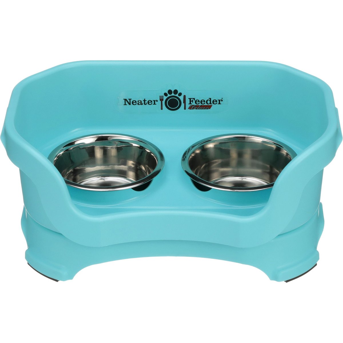 Neater Pets Neater Feeder Deluxe Elevated & Mess-Proof Dog Bowls, Aquamarine, 1.5-cup & 2.2-cup