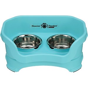 Neater Pets Neater Feeder Deluxe Elevated & Mess-Proof Dog Bowls, Aquamarine, 1.5-cup & 2.2-cup