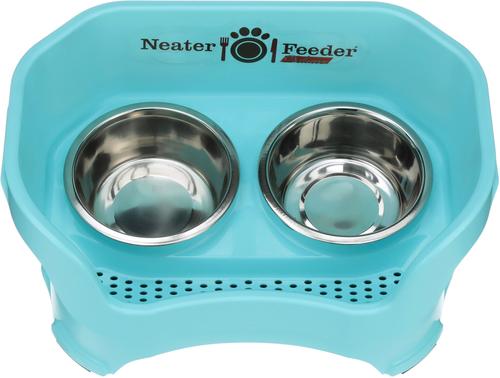 Show full view: Neater Pets Neater Feeder Deluxe Elevated & Mess-Proof Dog Bowls, Aquamarine, 3.5-cup & 5-cup slide 6 of 13