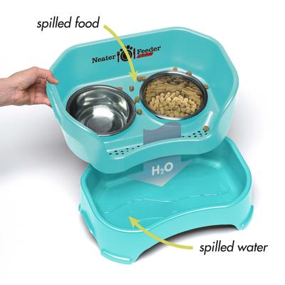 Show full view: Neater Pets Neater Feeder Deluxe Elevated & Mess-Proof Dog Bowls, Aquamarine, 3.5-cup & 5-cup slide 2 of 13