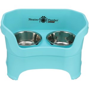 Neater Pets Neater Feeder Deluxe Elevated & Mess-Proof Dog Bowls, Aquamarine, 7-cup & 9-cup