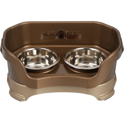 Neater Pets Neater Pets Neater Feeder Deluxe Elevated & Mess-Proof Dog Bowls, Bronze, 1.5-cup & 2.2-cup Spill Proof