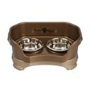 Neater Pets Neater Feeder Deluxe Elevated & Mess-Proof Dog Bowls, Bronze, 1.5-cup & 2.2-cup