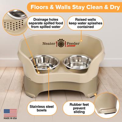 Show full view: Neater Pets Neater Feeder Deluxe Elevated & Mess-Proof Dog Bowls, Cappuccino, 3.5-cup & 5-cup slide 3 of 12