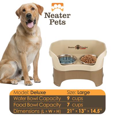 Show full view: Neater Pets Neater Feeder Deluxe Elevated & Mess-Proof Dog Bowls, Cappuccino, 7-cup & 9-cup slide 4 of 12
