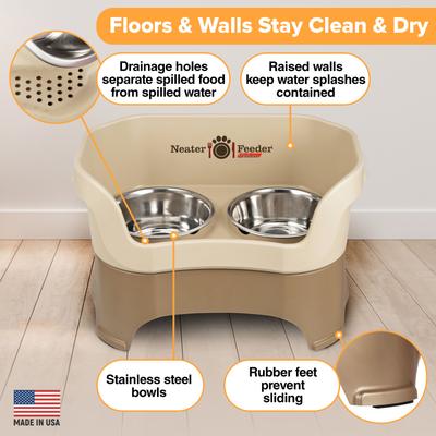 Show full view: Neater Pets Neater Feeder Deluxe Elevated & Mess-Proof Dog Bowls, Cappuccino, 7-cup & 9-cup slide 3 of 12