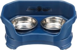 Neater Pets Neater Feeder Deluxe Elevated & Mess-Proof Dog Bowls, Dark Blue, 1.5-cup & 2.2-cup