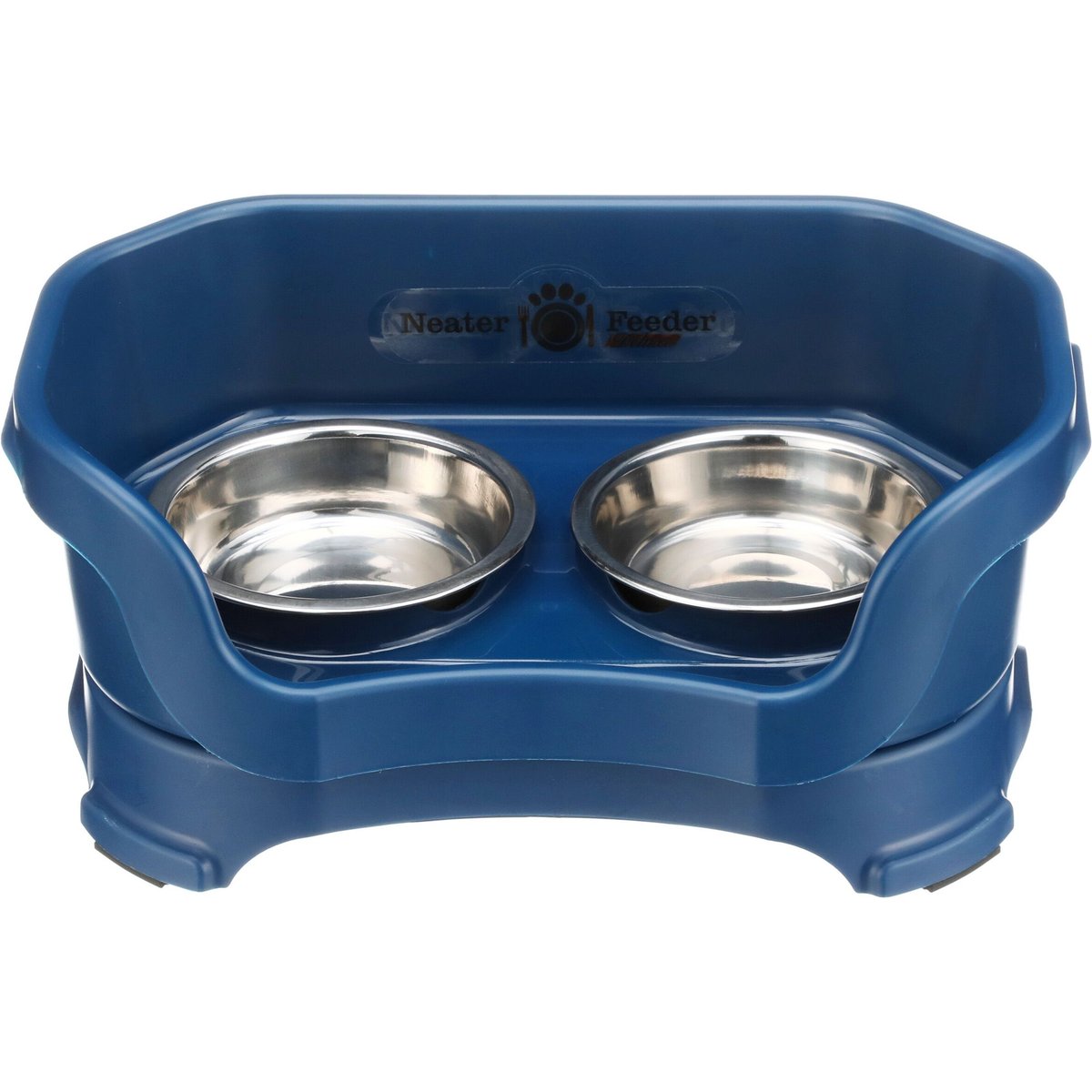 Neater Pets Neater Feeder Deluxe Elevated & Mess-Proof Dog Bowls, Dark Blue, 1.5-cup & 2.2-cup