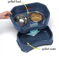 Neater Pets Neater Feeder Deluxe Elevated & Mess-Proof Dog Bowls, Dark Blue, 1.5-cup & 2.2-cup slide 2 of 8