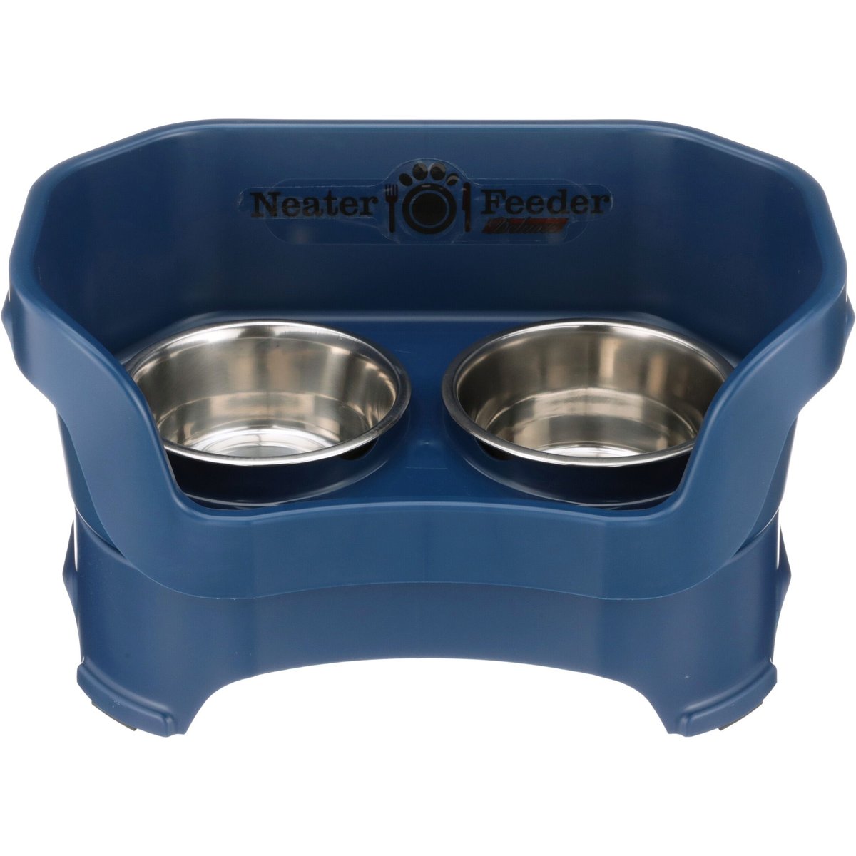Neater Pets Neater Feeder Deluxe Elevated & Mess-Proof Dog Bowls, Dark Blue, 3.5-cup & 5-cup