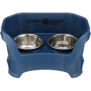 Neater Pets Neater Feeder Deluxe Elevated & Mess-Proof Dog Bowls, Dark Blue, 3.5-cup & 5-cup
