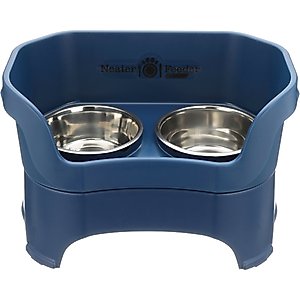 Neater Pets Neater Feeder Deluxe Elevated & Mess-Proof Dog Bowls, Dark Blue, 7-cup & 9-cup