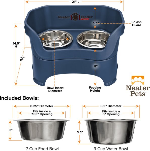 Slow Feeder Dog Bowl Neater Feeder Deluxe Mess-Proof Elevated