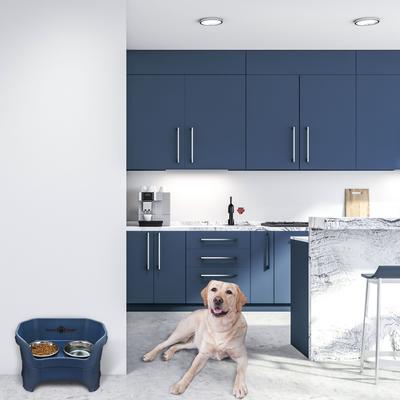 Show full view: Neater Pets Neater Feeder Deluxe Elevated & Mess-Proof Dog Bowls, Dark Blue, 7-cup & 9-cup slide 5 of 13