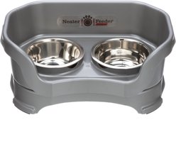 Neater Pets Neater Feeder Deluxe Elevated & Mess-Proof Dog Bowls, Gunmetal Grey, 1.5-cup & 2.2-cup