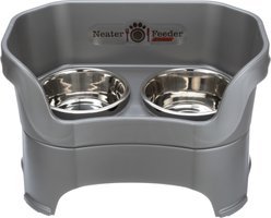 Neater Pets Neater Feeder Deluxe Elevated & Mess-Proof Dog Bowls, Gunmetal Grey, 7-cup & 9-cup