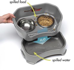 Neater Pets Neater Feeder Deluxe Elevated & Mess-Proof Dog Bowls, Gunmetal Grey, 7-cup & 9-cup slide 2 of 8