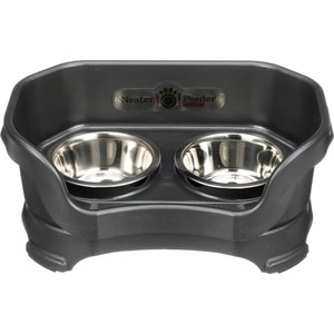 Neater Pets Neater Feeder Deluxe Elevated & Mess-Proof Dog Bowls, Midnight Black, 1.5-cup & 2.2-cup
