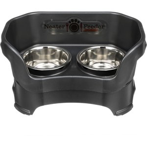 Neater Pets Neater Feeder Deluxe Elevated & Mess-Proof Dog Bowls, Midnight Black, 3.5-cup & 5-cup