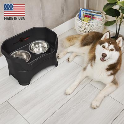 Show full view: Neater Pets Neater Feeder Deluxe Elevated & Mess-Proof Dog Bowls, Midnight Black, 7-cup & 9-cup slide 4 of 13