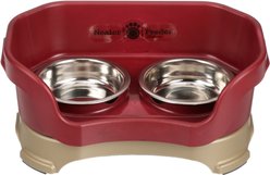 Neater Pets Neater Feeder Elevated Cat Bowls, Cranberry, 1-cup food & 1.5-cup water