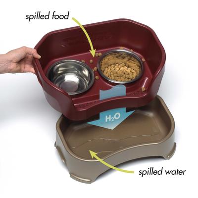 Show full view: Neater Pets Neater Feeder Elevated Cat Bowls, Cranberry, 1-cup food & 1.5-cup water slide 6 of 13
