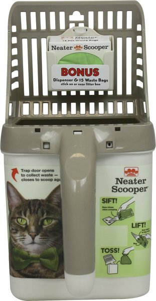 Show full view: Neater Pets Neater Scooper Scoop-to-Bag Cat Litter Scoop, Tan slide 1 of 13