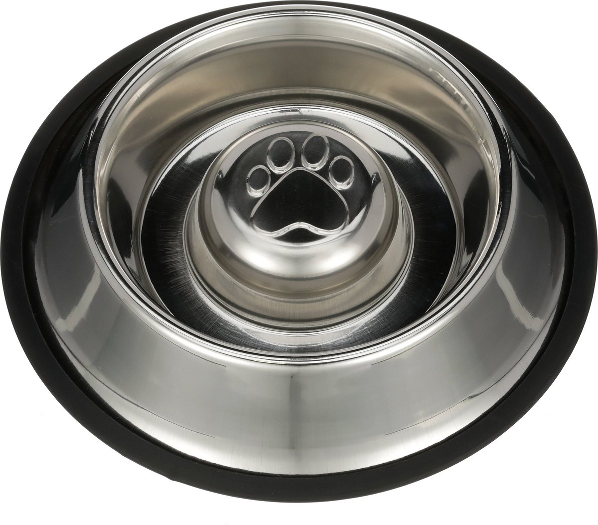 Neater Pets Non-Skid Non-Tip Stainless Steel Slow Feeder Dog Bowl