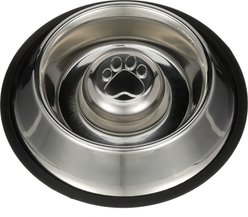 Neater Pets Non-Skid Non-Tip Stainless Steel Slow Feeder Dog Bowl, 2-cup