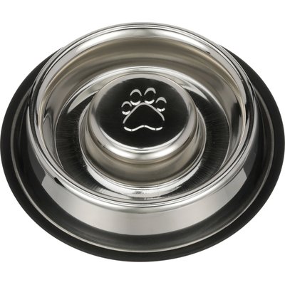 Neater Pets Neater Pets Non-Skid Non-Tip Stainless Steel Slow Feeder Dog Bowl, 3-cup