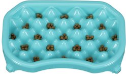 Neater Pets Standard Non-Skid Plastic Slow Feeder Dog & Cat Bowl, 2.5-cup, Aquamarine