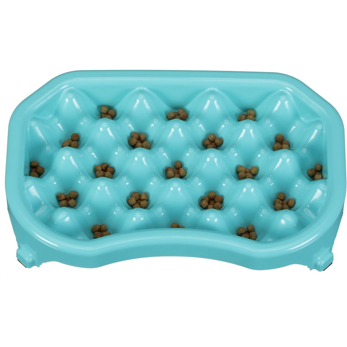 Neater Pets Standard Non-Skid Plastic Slow Feeder Dog & Cat Bowl, 2.5-cup, Aquamarine