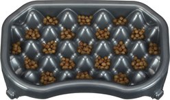 Neater Pets Standard Non-Skid Plastic Slow Feeder Dog & Cat Bowl, Gunmetal Grey, 2.5-cup
