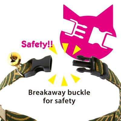 Show full view: Necoichi Bandana Cat Collar with Air Tag Pocket, One Size, Green slide 4 of 10