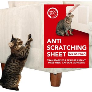 Necoichi Cat Anti-Scratching Sheet, Clear, Medium, 12 count