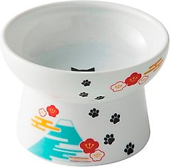 Necoichi Ceramic Elevated Cat Food Bowl, Fuji, 1 cup slide 1 of 7