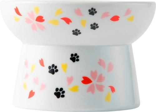 Show full view: Necoichi Ceramic Elevated Cat Food Bowl, Sakura, 1 cup slide 3 of 10