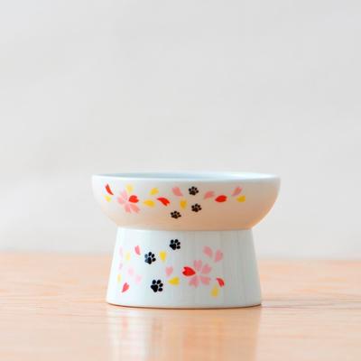 Show full view: Necoichi Ceramic Elevated Cat Food Bowl, Sakura, 1 cup slide 4 of 10