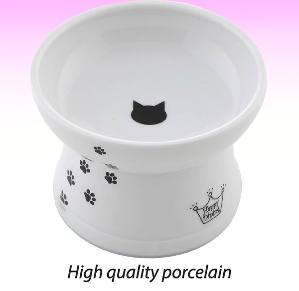 Necoichi X'mas Ceramic Elevated Cat Food Bowl, 1-cup