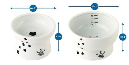 Show full view: Necoichi Ceramic Elevated Cat Food & Water Bowl Set slide 4 of 8