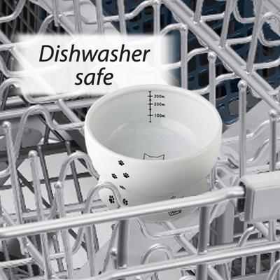 Show full view: Necoichi Ceramic Elevated Cat Water Bowl, Cat Paw Print, Raised, 12.2-oz slide 7 of 13