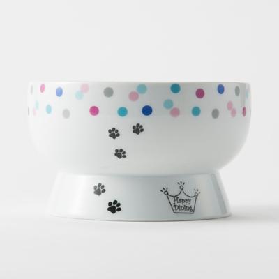 Show full view: Necoichi Ceramic Elevated Cat Water Bowl, Colorful Dots, 12.2-oz slide 3 of 10